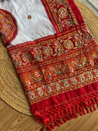 RED AND WHITE VINTAGE DUPATTA HANDMADEAHOLIC BY MISHKA