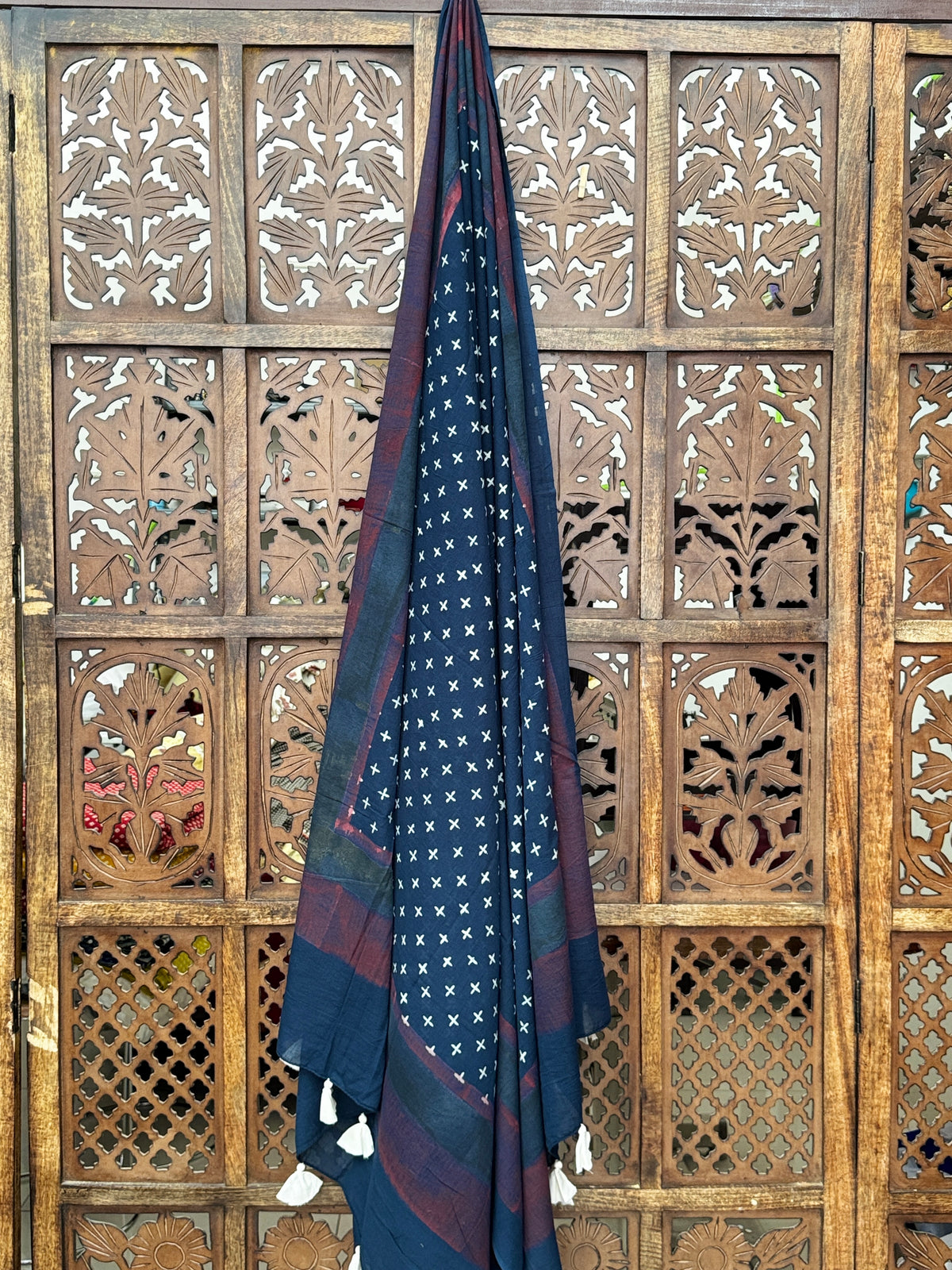 HANDBLOCK PRINTED COTTON AJRAKH DUPATTA