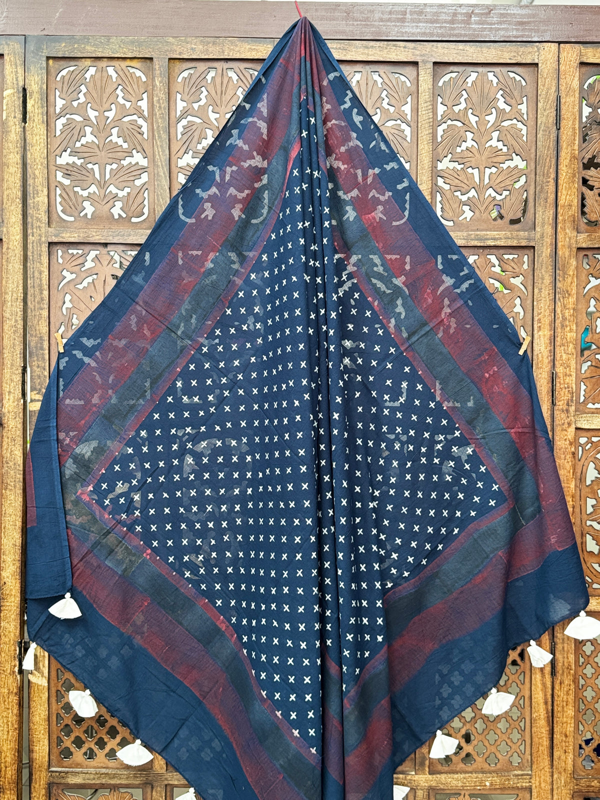 HANDBLOCK PRINTED COTTON AJRAKH DUPATTA