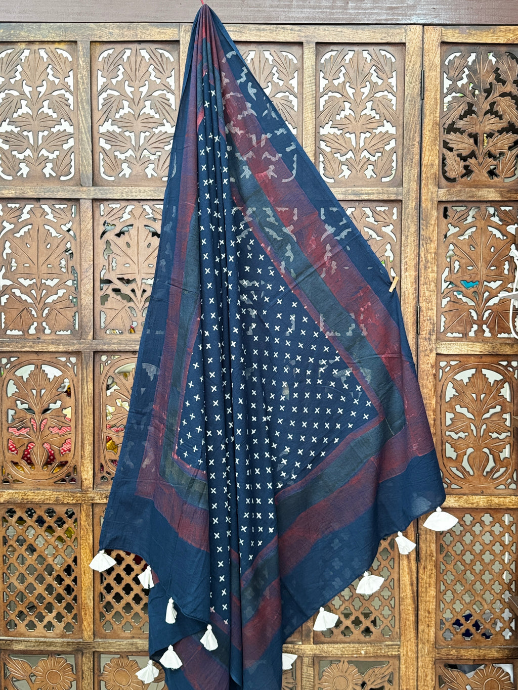 HANDBLOCK PRINTED COTTON AJRAKH DUPATTA