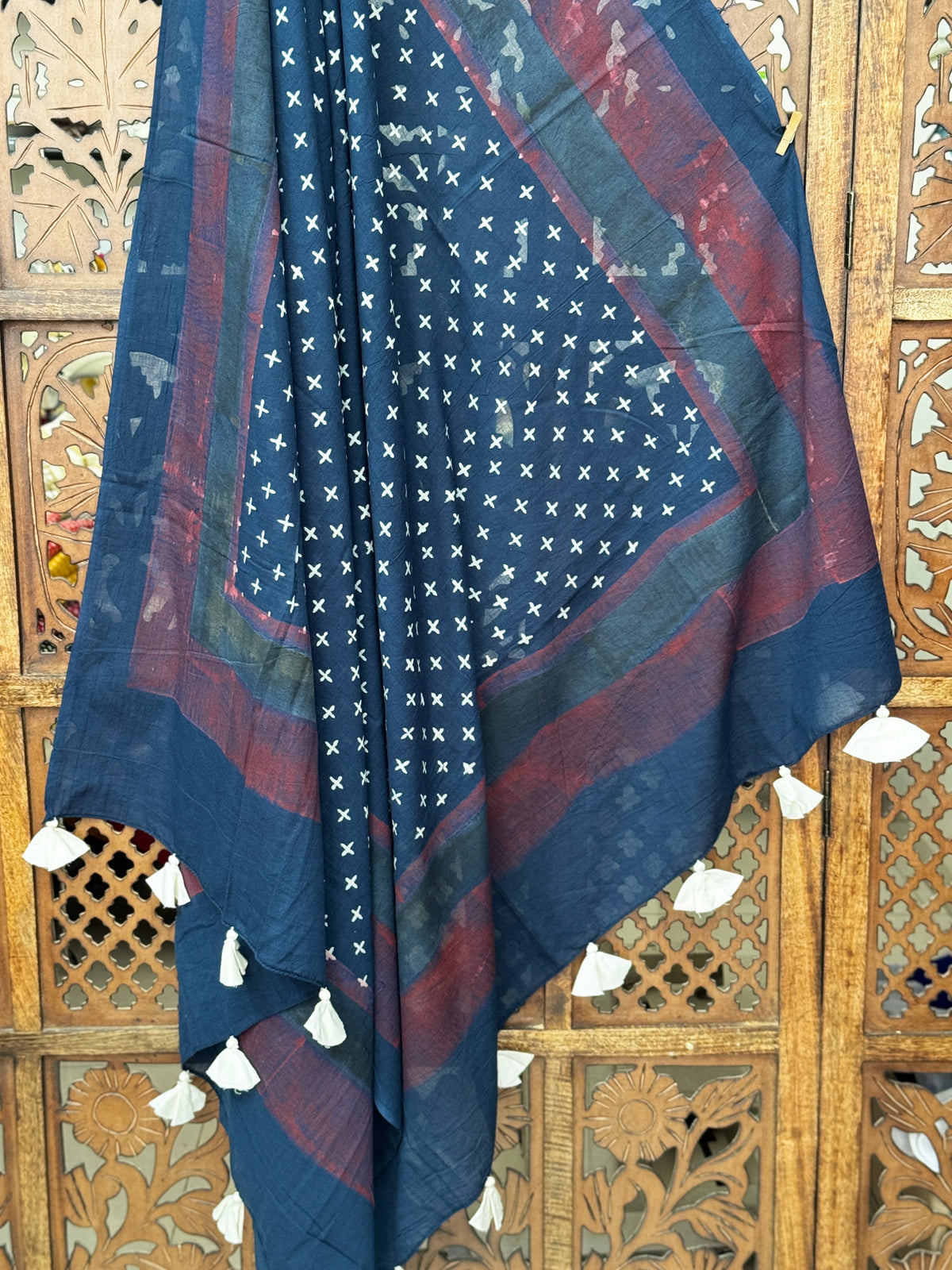 HANDBLOCK PRINTED COTTON AJRAKH DUPATTA