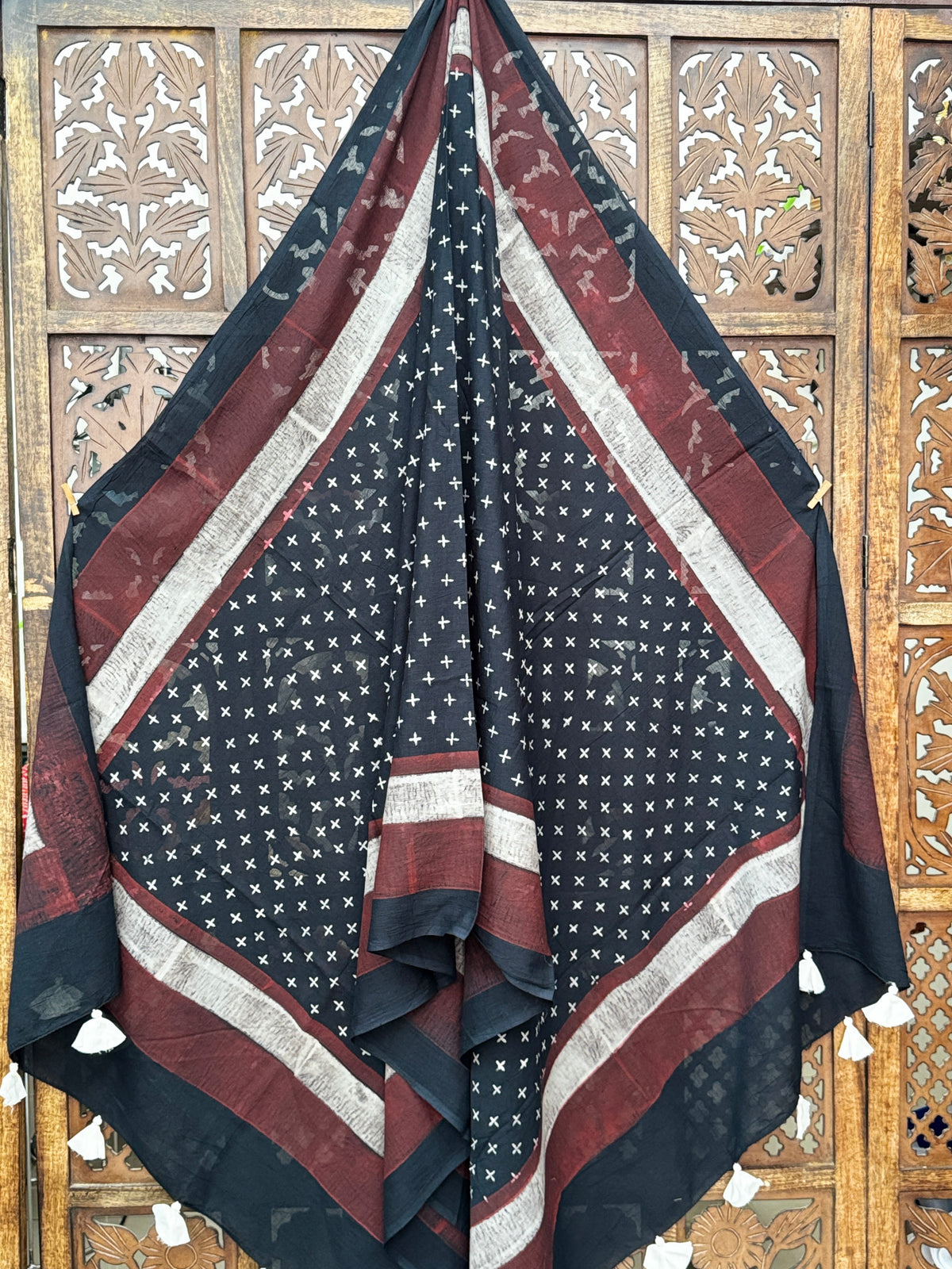 HANDBLOCK PRINTED COTTON AJRAKH DUPATTA