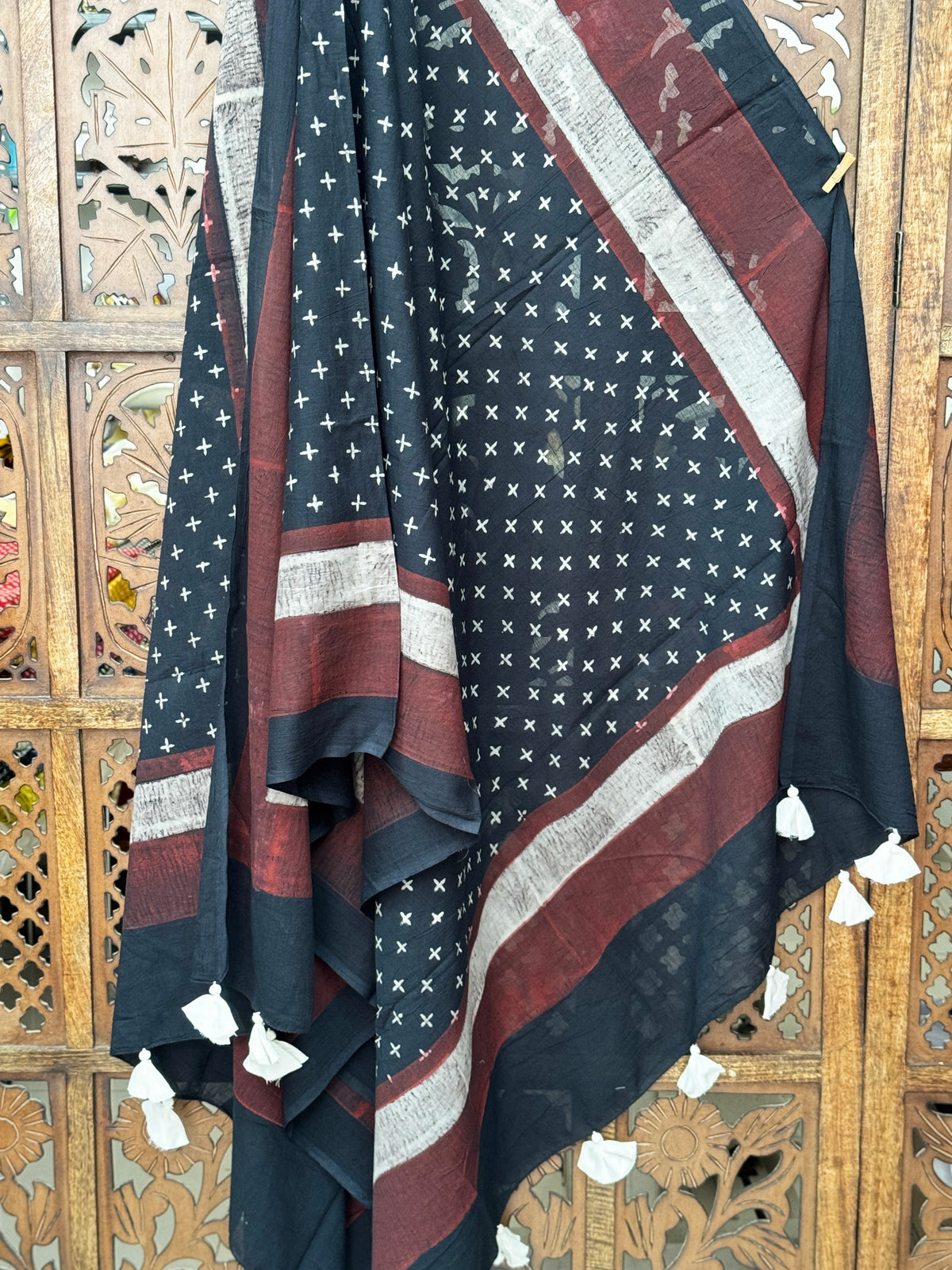 HANDBLOCK PRINTED COTTON AJRAKH DUPATTA