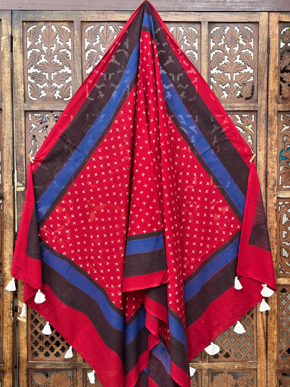 HANDBLOCK PRINTED COTTON AJRAKH DUPATTA