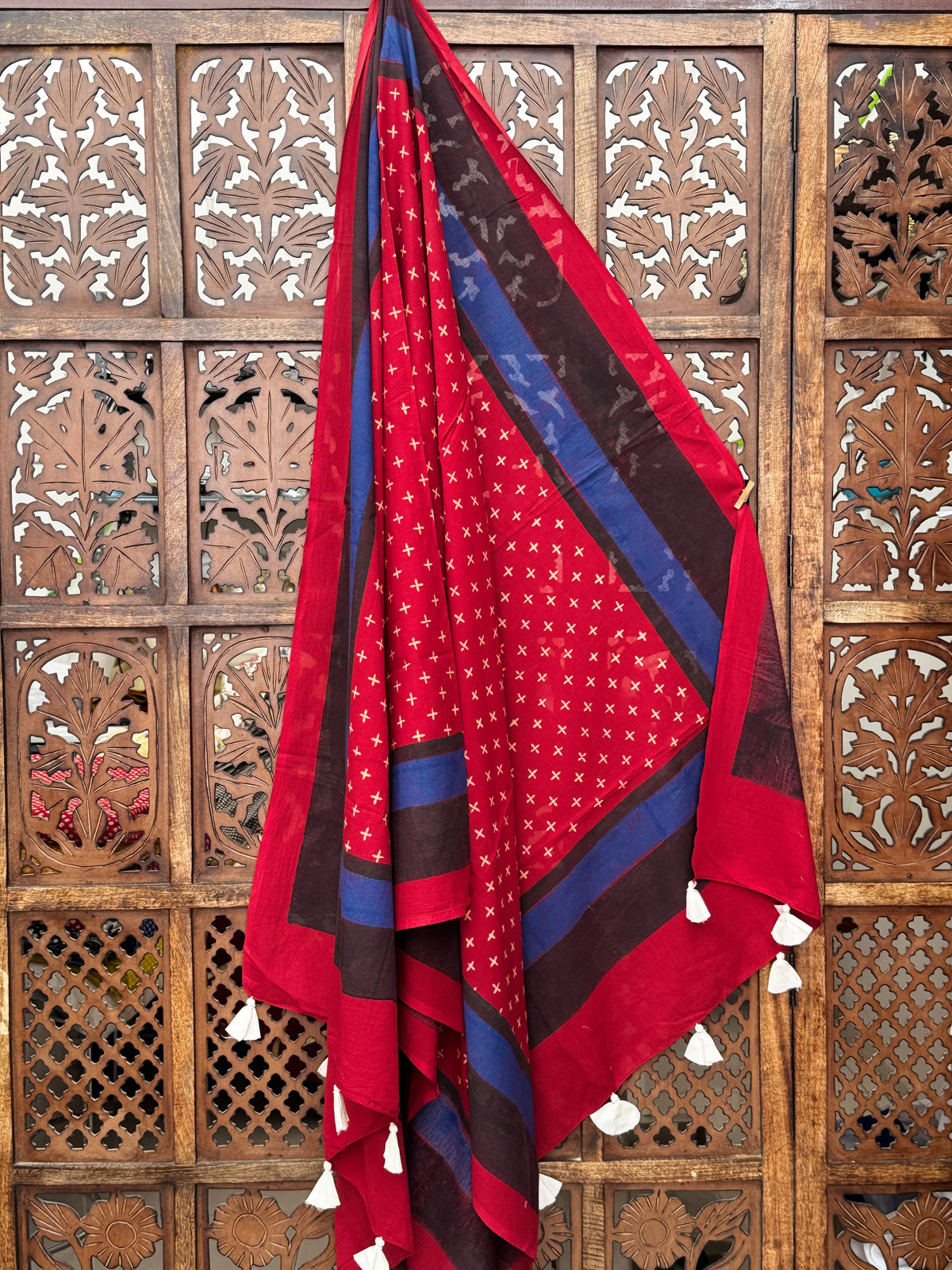 HANDBLOCK PRINTED COTTON AJRAKH DUPATTA
