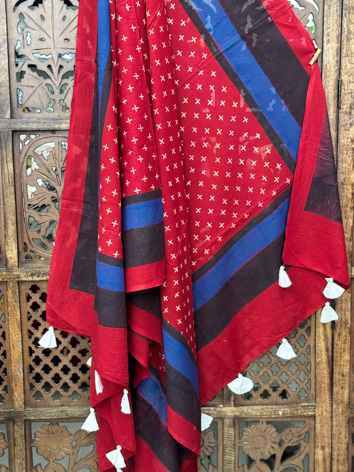 HANDBLOCK PRINTED COTTON AJRAKH DUPATTA