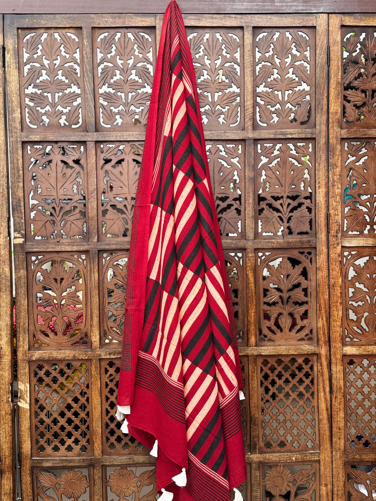 HANDBLOCK PRINTED COTTON AJRAKH DUPATTA
