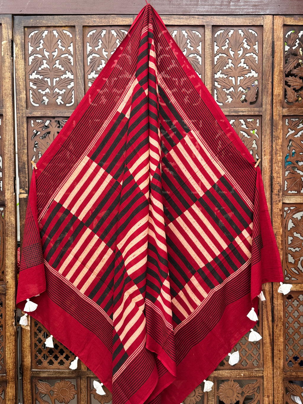 HANDBLOCK PRINTED COTTON AJRAKH DUPATTA