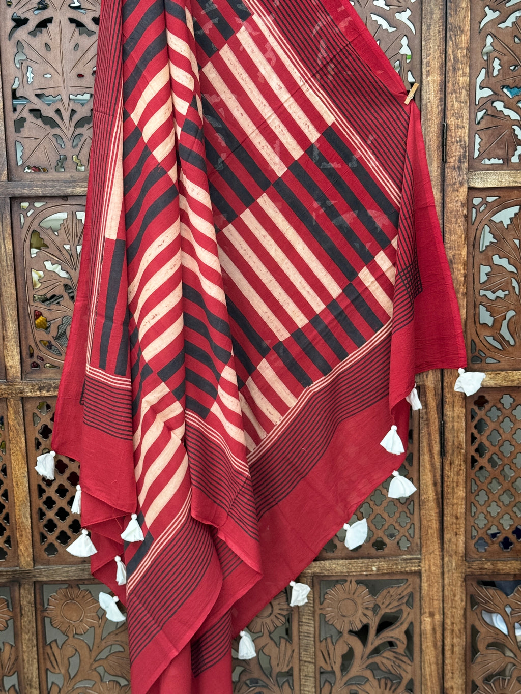 HANDBLOCK PRINTED COTTON AJRAKH DUPATTA