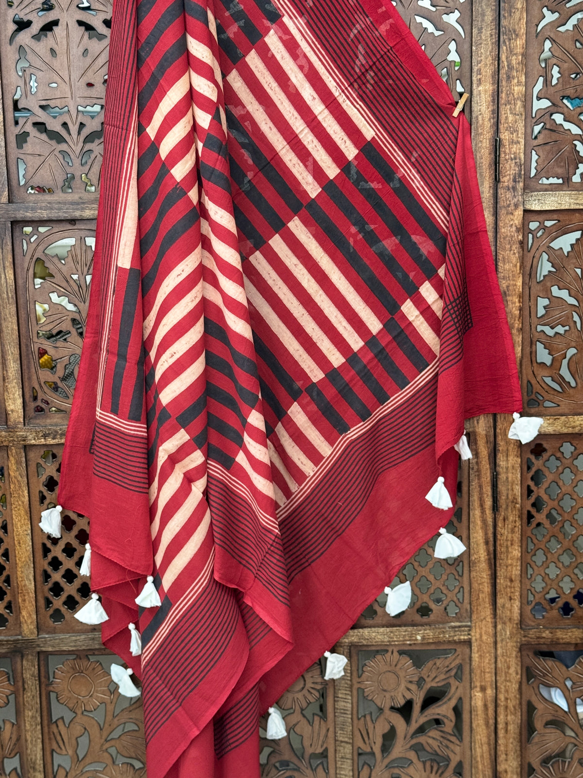 HANDBLOCK PRINTED COTTON AJRAKH DUPATTA
