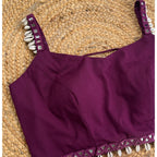 PURPLE SPEGHETTI BLOUSE WITH COWRIE HANDMADEAHOLIC BY MISHKA