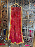 MAROON BANDHANI DUPATTA WITH GAMTHI LACE HANDMADEAHOLIC BY MISHKA