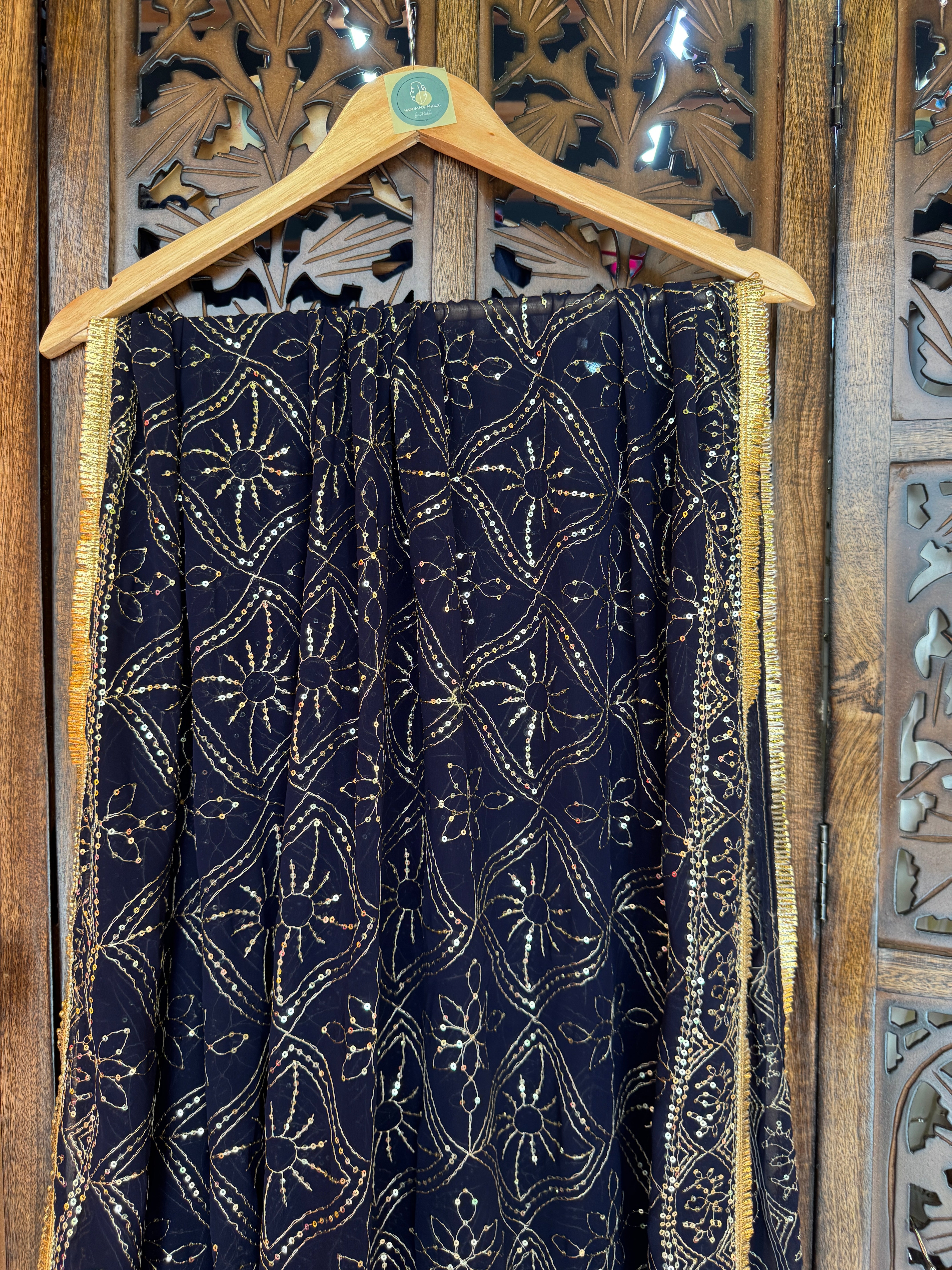 BLUE VINTAGE DUPATTA HANDMADEAHOLIC BY MISHKA