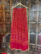 MAROON BANDHANI DUPATTA HANDMADEAHOLIC BY MISHKA