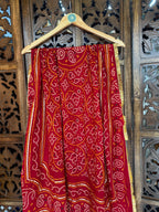 MAROON BANDHANI DUPATTA HANDMADEAHOLIC BY MISHKA