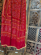 MAROON BANDHANI DUPATTA HANDMADEAHOLIC BY MISHKA