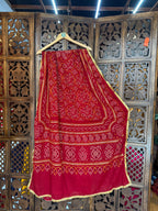 MAROON BANDHANI DUPATTA HANDMADEAHOLIC BY MISHKA
