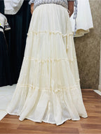 MULMUL OFF WHITE GATHERING SKIRT HANDMADEAHOLIC BY MISHKA