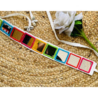 WHITE MULTI SQUARE MIRROR BELT HANDMADEAHOLIC BY MISHKA