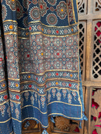 BLUE  HANDCRAFTED AJARKH DUPATTA - 2 HANDMADEAHOLIC BY MISHKA