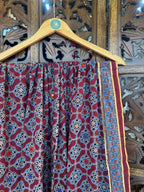 MAROON HANDCRAFTED AJARKH DUPATTA - 2 HANDMADEAHOLIC BY MISHKA