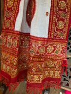 RED AND WHITE VINTAGE DUPATTA HANDMADEAHOLIC BY MISHKA