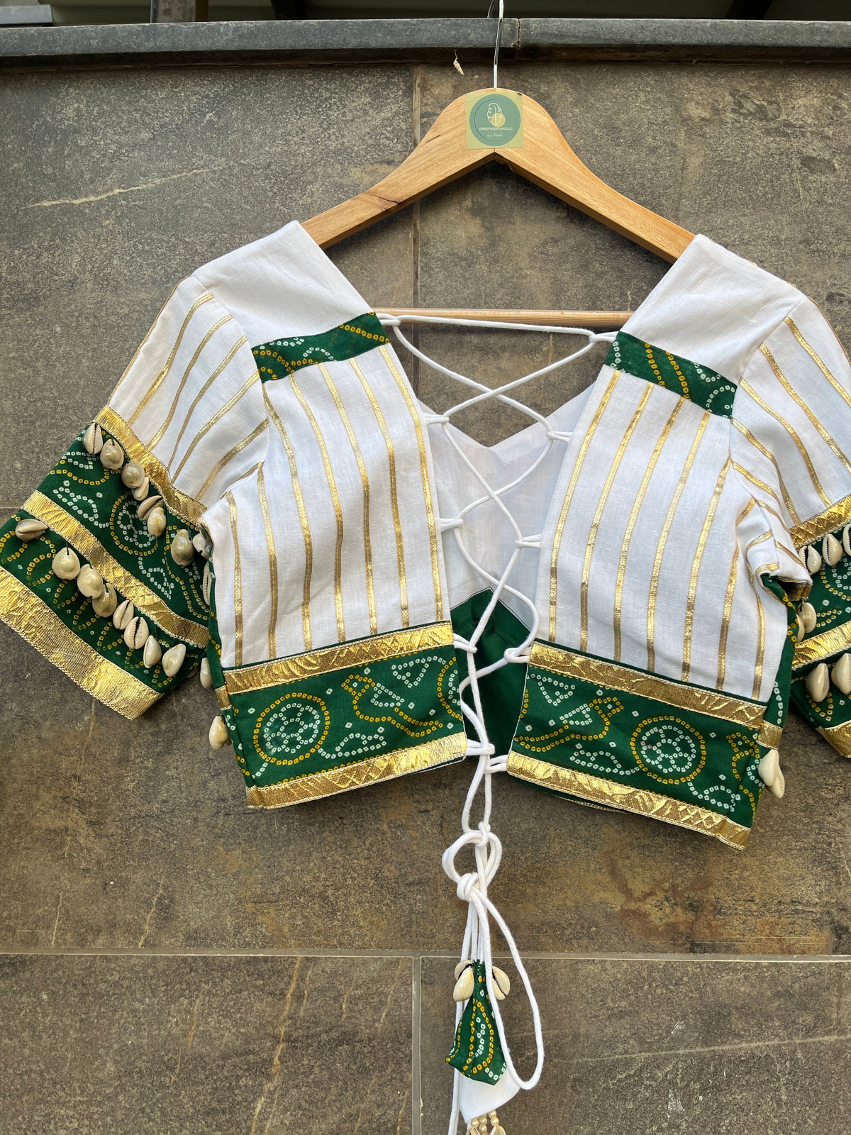 GREEN BANDHANI CHANIYA CHOLI HANDMADEAHOLIC BY MISHKA