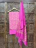 DARK PINK HEAVY COTTON SILK SUIT HANDMADEAHOLIC BY MISHKA