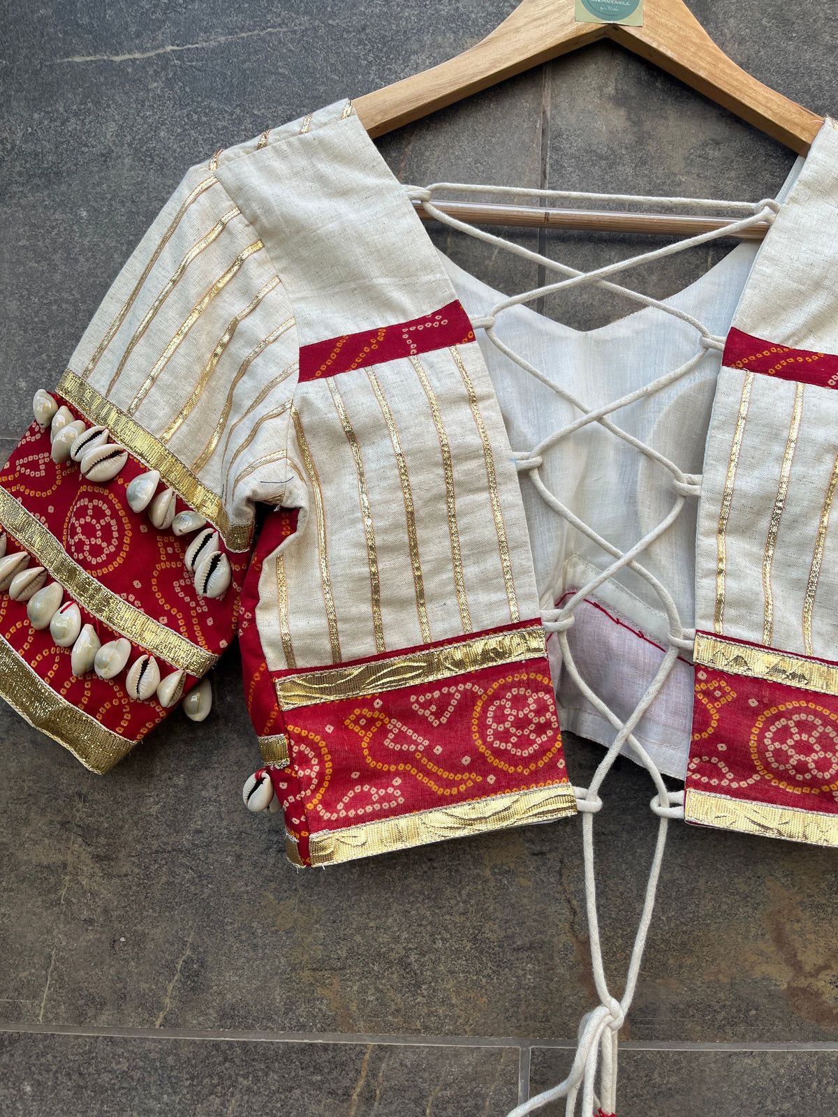 RED BANDHANI BLOUSE HANDMADEAHOLIC BY MISHKA