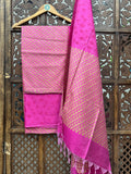 MAGENTA HEAVY COTTON SILK SUIT HANDMADEAHOLIC BY MISHKA