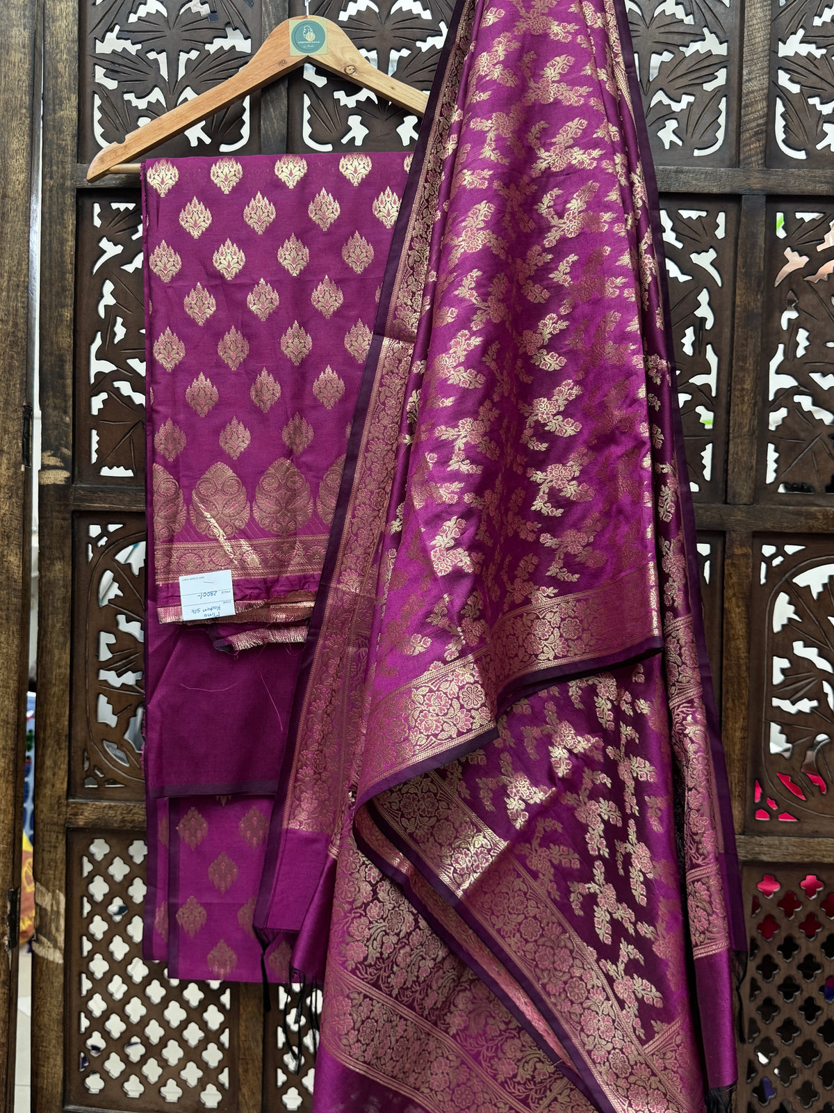 DARK PURPLE MINA KATTAN SILK SUIT HANDMADEAHOLIC BY MISHKA