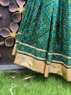 GREEN BANDHANI SKIRT HANDMADEAHOLIC BY MISHKA