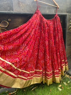RED BANDHANI SKIRT HANDMADEAHOLIC BY MISHKA