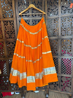 ORANGE MULMUL SKIRT RAAS'25 HANDMADEAHOLIC BY MISHKA