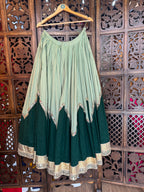 GREEN MULMUL SKIRT RAAS'25 HANDMADEAHOLIC BY MISHKA