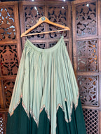 GREEN MULMUL SKIRT RAAS'25 HANDMADEAHOLIC BY MISHKA