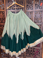 GREEN MULMUL SKIRT RAAS'25 HANDMADEAHOLIC BY MISHKA