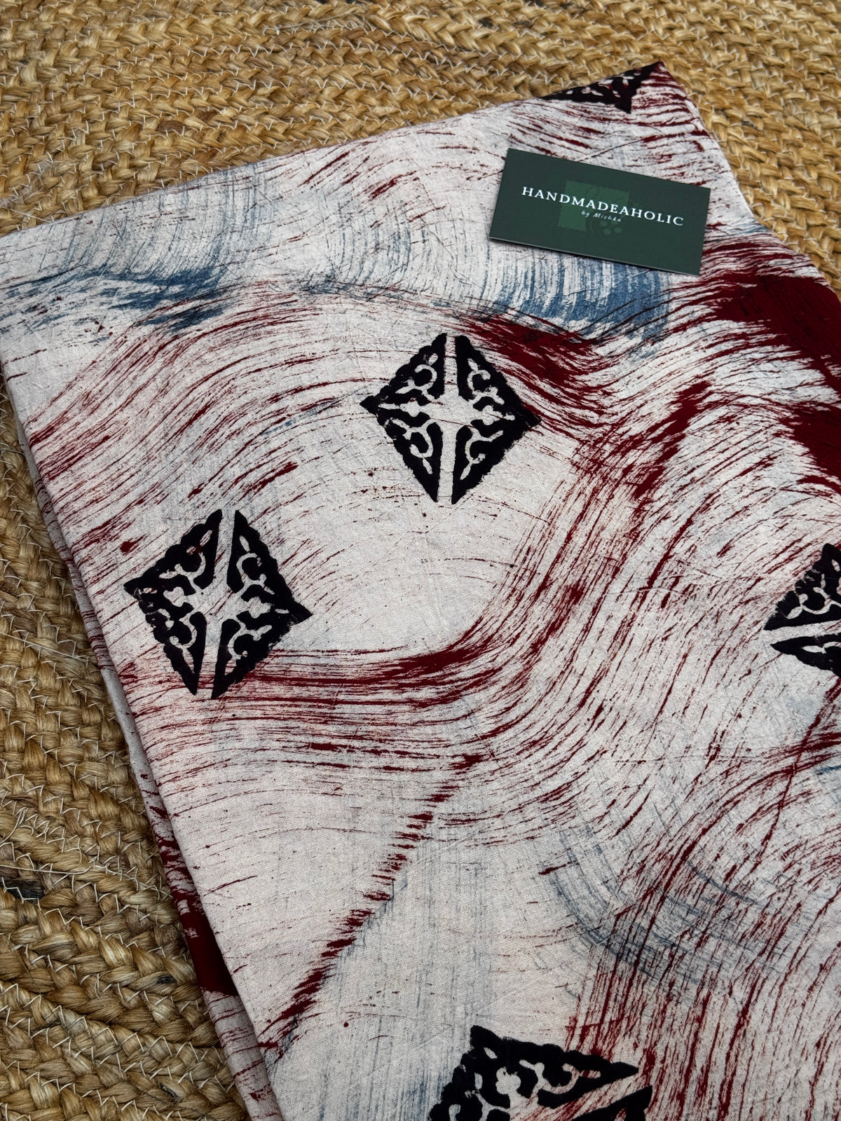 NATURAL AJRAKH HANDBLOCK FABRIC