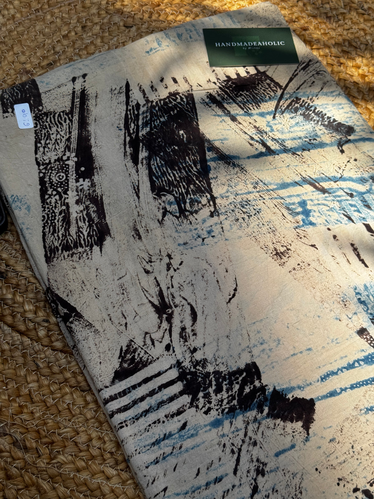 NATURAL AJRAKH HANDBLOCK FABRIC