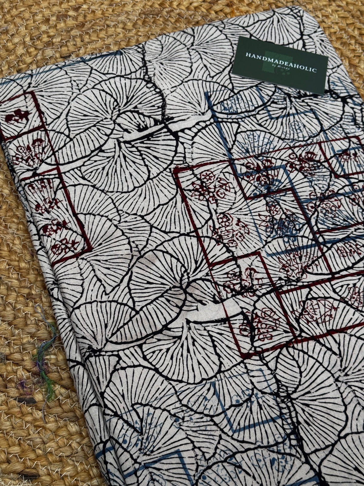 NATURAL AJRAKH HANDBLOCK FABRIC