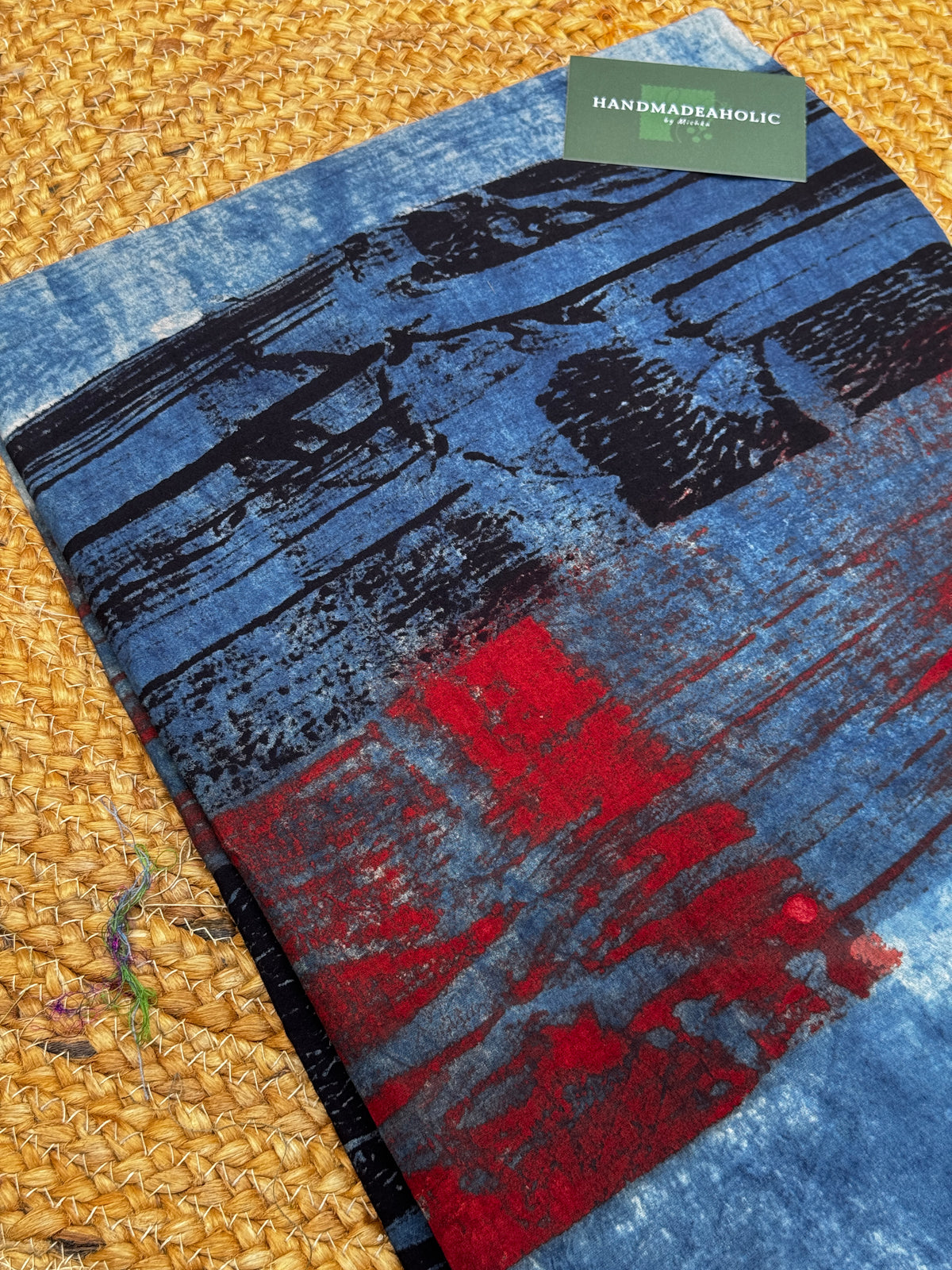 NATURAL AJRAKH HANDBLOCK FABRIC