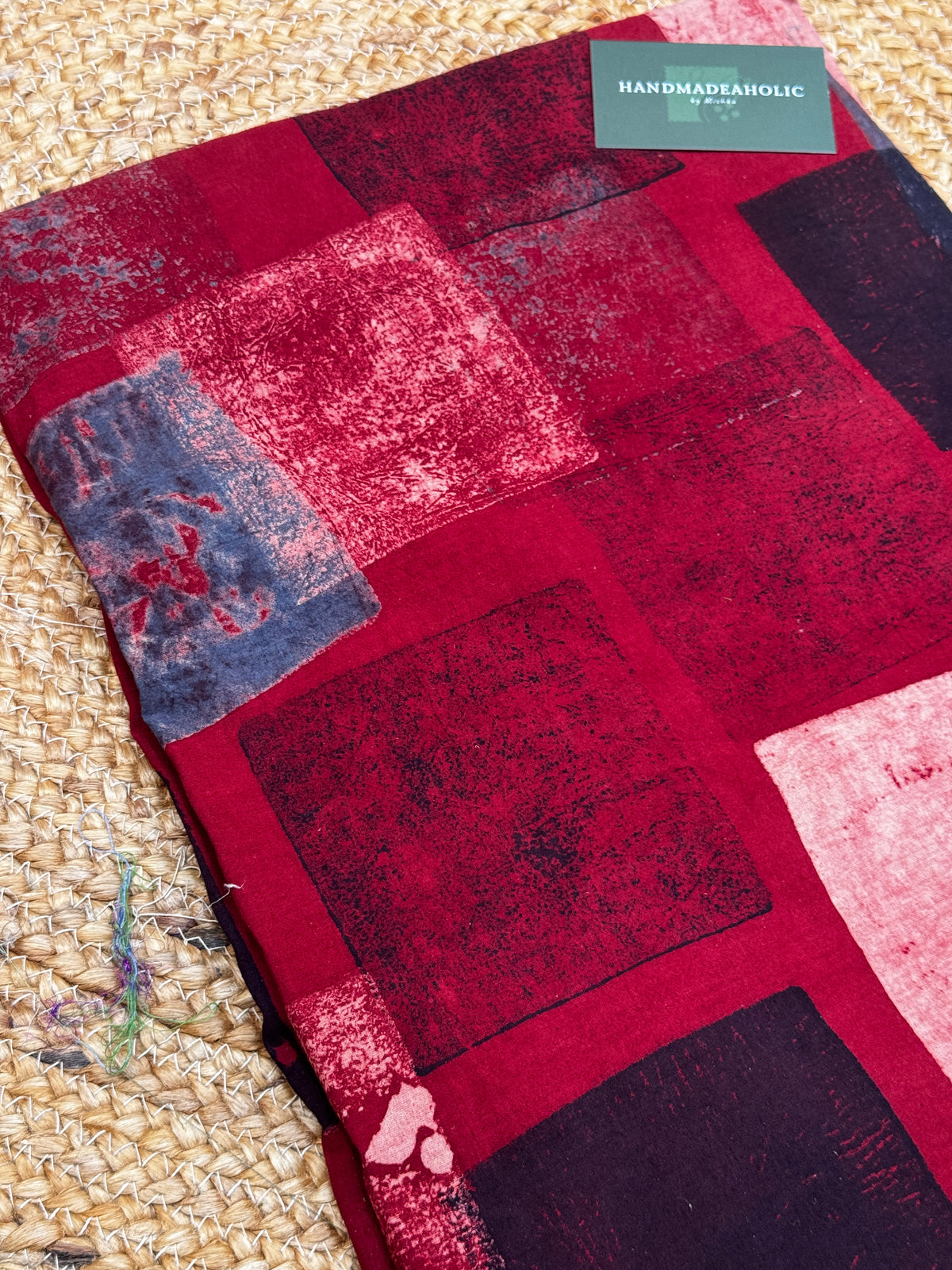NATURAL AJRAKH HANDBLOCK FABRIC