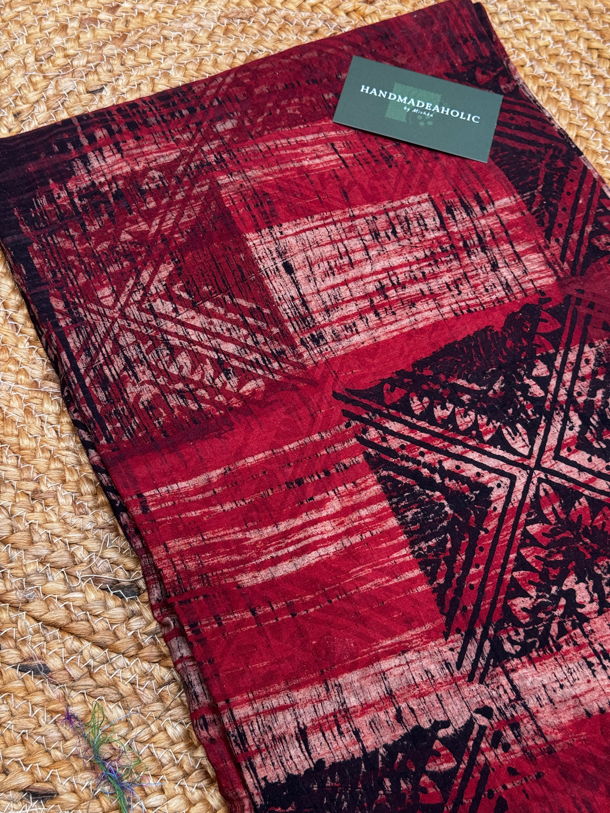 NATURAL AJRAKH HANDBLOCK FABRIC