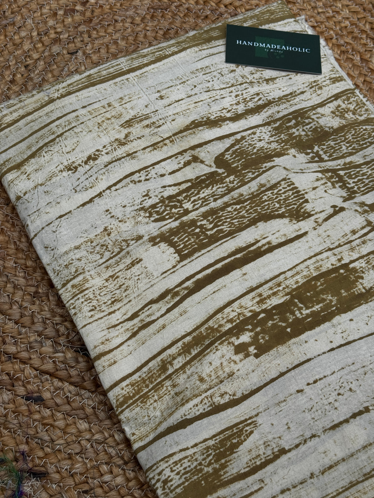 NATURAL AJRAKH HANDBLOCK FABRIC