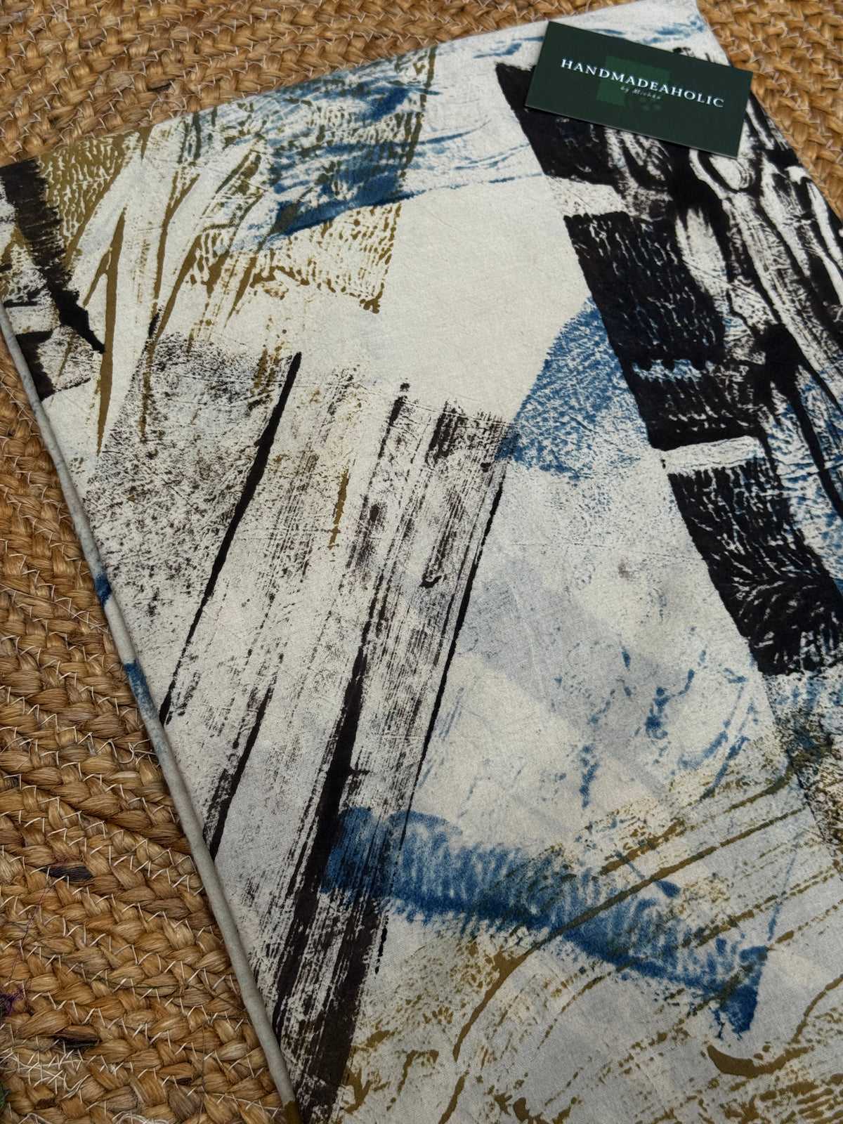 NATURAL AJRAKH HANDBLOCK FABRIC