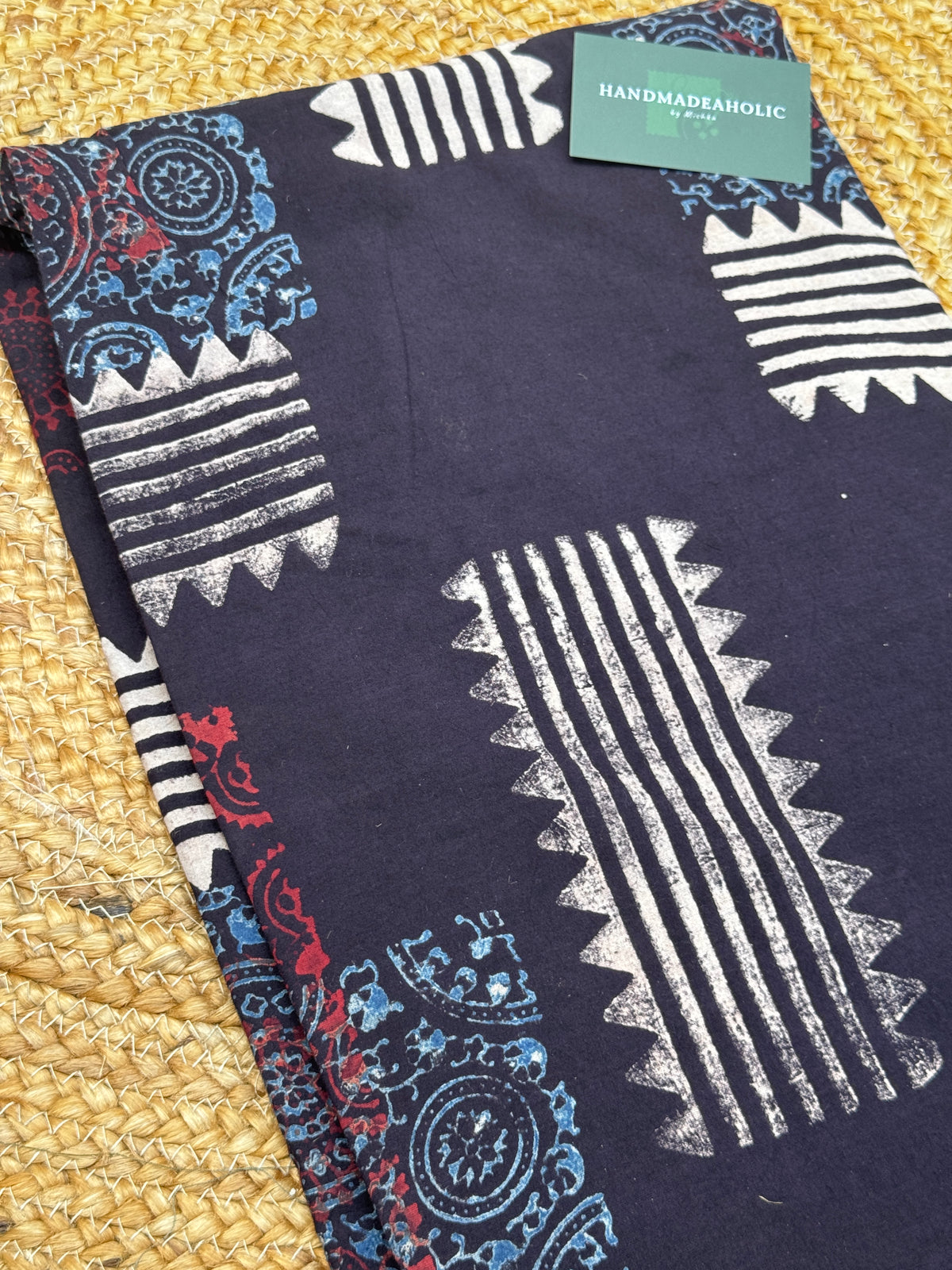 NATURAL AJRAKH HANDBLOCK FABRIC