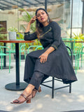 Midnight Mirror Hand-Woven Cotton Kurta & Straight Pant Set - AABHALA COLLECTION HANDMADEAHOLIC BY MISHKA