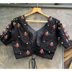 BLACK THREADWORK BLOUSE HANDMADEAHOLIC BY MISHKA