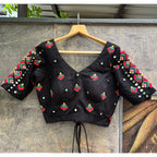 BLACK THREADWORK BLOUSE HANDMADEAHOLIC BY MISHKA