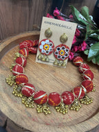 BANDHANI RED NECKLACE HANDMADEAHOLIC BY MISHKA